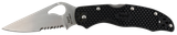 Spyderco BY01PSBK2 Byrd Harrier 2 Lightweight 3.36" Folding Part Serrated 3Cr13MoV SS Blade Black  Textured FRN Handle Includes Pocket Clip