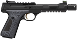 Browning 051598490 Buck Mark Contour Pro 22 LR 10+1 4.40" Black Threaded w/Compensator Barrel, Matte Black Picatinny Rail Receiver, Matte Black Aluminum Frame w/Picatinny Rail, Black/Gray G10 Grip