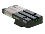 Meprolight USA 631253108 FT Bullseye Rear Sight Green/Tritium Fiber Optic, Black Frame, Fits HK VP9/HK45/HK45C/P30/SFP9 (Non-OR Models), Dovetail Mount