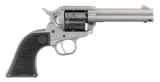 Ruger 2003 Wrangler  22 LR 6 Shot 4.62" Silver Cerakote, Silver Cerkoate Aluminum Frame & Cylinder Black Checkered Polymer Grips