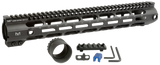 Midwest Industries MICRL30815  Combat Handguard AR-308/LR-308 Black Hardcoat Anodized 15" 6061-T6 Aluminum