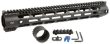 Midwest Industries MICRL30815  Combat Handguard AR-308/LR-308 Black Hardcoat Anodized 15" 6061-T6 Aluminum