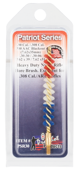 Pro-Shot PSR30 Patriot Series Bore Brush .30/ .308/ .300 Blackout/ 7.62mm Cal Rifle #8-32 Thread Nylon Bristles Brass Core