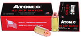 Atomic Ammunition 448 Match Precision Craft 45ACP 185gr Semi Wadcutter 50 Per Box/10 Case
