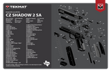 TekMat TEKR17CZSHDW2 CZ Shadow 2 SA Cleaning Mat Black/White Rubber 11"x17" CZ-75 Shadow 2 SA Diagram