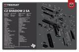 TekMat TEKR17CZSHDW2 CZ Shadow 2 SA Cleaning Mat Black/White Rubber 11"x17" CZ-75 Shadow 2 SA Diagram