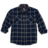 Hornady Gear 32206 Flannel Shirt  3XL Navy/Black/Gray,  Cotton/Polyester, Relaxed Fit Button Up