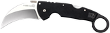 Cold Steel CS22C Tiger Claw  3.50" Folding Hawkbill Plain Stonewashed American S35VN Blade/6" Matte Black w/Ring G10 Handle Includes Belt Clip