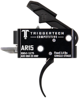 TriggerTech AR0SBB33NNP Competitive  Pro Curved Single-Stage 3 lbs Fixed for AR-15