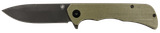 Templar Knife PFMGN321 Paladin  3.27" Folding Drop Point Plain Black Powder Coated D2 Steel Blade, 4.40" Green Micarta Handle