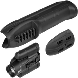 ADAPTIVE TACTICAL AT02900 EX Performance Forend with 300 Lumen Flashlight, Black Polymer, Concealed 2" Picatinny, Fits Remington 870/1100/11-87