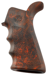 Hogue 15421 OverMolded Beavertail made of Rubber with Red Lava Finish, Cobblestone Texture & Finger Grooves for AR-15, M16