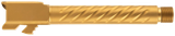 Ballistic Advantage BAPSG175T3G Premium Series  9mm Luger Fits Glock 17 Gen 5 Fluted Threaded Gold PVD Stainless Steel