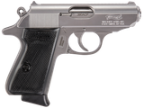 Walther Arms 4796004 PPK/S  380 ACP 7+1 3.30" Stainless Steel Barrel, Stainless Steel Serrated Zinc Alloy Slide, Stainless Aluminum Frame w/Beavertail, Black Polymer Grip, Manual Thumb Safety