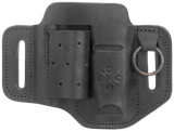 1791 Gunleather HDESSFBLKA EDC Heavy Duty Easy Slide OWB Black Leather Belt Slide Ambidextrous