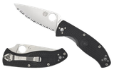 Spyderco C122PBK Tenacious Lightweight 3.39" Folding Plain Satin 8Cr13MoV SS Blade/Black Bi-Directional Texturing FRN Handle Includes Pocket Clip