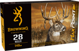 Browning Ammo B192100282 Max Point  28Nosler 140gr 20 Per Box/10 Case