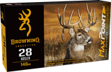 Browning Ammo B192100282 Max Point  28Nosler 140gr 20 Per Box/10 Case