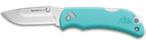Outdoor Edge RMS222C RazorMini  2.20" Folding Plain 420J2 SS Blade Aqua ABS Polymer Handle