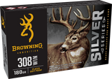 Browning Ammo B192603081  Silver 308Win 180gr Plated Soft Point 20 Per Box/10 Case