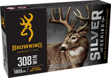 Browning Ammo B192603081  Silver 308Win 180gr Plated Soft Point 20 Per Box/10 Case