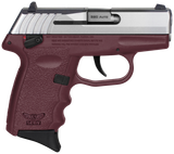 SCCY Industries CPX-4TTCR CPX-4  380 ACP 10+1 2.96" Crimson Red Polymer Serrated SS Slide Finger Grooved Crimson Red Polymer Grip