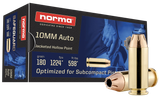 Norma Ammunition 801109265   10mm 180gr Jacketed Hollow Point 50 Per Box/20 Case