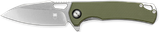 CobraTec Knives CTCLNHRBLK Wolverine  3.12" OTF Drop Point Plain Satin TiCN D2 Steel Blade, 4.25" Green Textured G10 Handle