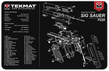 TekMat TEKR17SIGP220 Sig Sauer P220 Cleaning Mat Black/White Rubber 11"x17" Sig Sauer P220 Parts Diagram