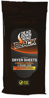 Dead Down Wind 117019 Black Premium Dryer Sheets Odor Eliminator Unscented Scent Dryer Sheet 40 Count