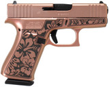 Glock UI4350204HIBCHIM G43 Gen3 Sub-Compact Frame 9mm Luger 6+1 3.41" Black Steel Barrel, Chimera Cerakote Serrated Steel Slide, Chimera w/Hibiscus Cerakote Polymer Frame, Right Hand