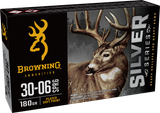 Browning Ammo B192630061  Silver 30-06Springfield 180gr Plated Soft Point 20 Per Box/10 Case