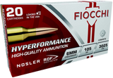 Fiocchi 6CMRD Hyperformance Match 6mmCreedmoor 105gr Nosler Reduced Drag Factor 20 Per Box/10 Case