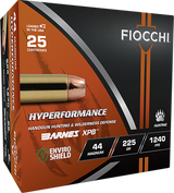 Fiocchi 44MBA Hyperformance  44RemMag 225gr XPB 25 Per Box/8 Case