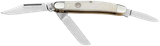 Boker 110854 Stockman Traditional Medium Clip Point/Sheepsfoot/Spey Plain D2 Steel Blade Smooth White Bone Handle