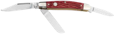 Boker 110855 Stockman Traditional Medium Clip Point/Sheepsfoot/Spey Plain D2 Steel Blade Red Jigged Bone Handle