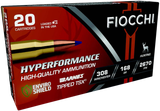 Fiocchi 308TTSX Hyperformance  308Win 168gr Barnes Tipped TSX 20 Per Box/10 Case