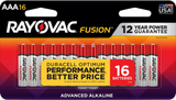 Rayovac 82416T02 AAA HIGH ENREGY Alkaline Batteries  Silver/Blue 1.5 Volts 1,123 mAh (16) Single Pack