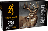 Browning Ammo B192600281  Silver 28Nosler 175gr Plated Soft Point 20 Per Box/10 Case
