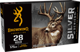 Browning Ammo B192600281  Silver 28Nosler 175gr Plated Soft Point 20 Per Box/10 Case