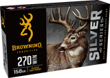 Browning Ammo B192602701  Silver 270Win 150gr Plated Soft Point 20 Per Box/10 Case