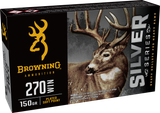Browning Ammo B192602701  Silver 270Win 150gr Plated Soft Point 20 Per Box/10 Case