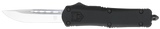 CobraTec Knives MBFS3DNS FS-3  Medium 3" OTF Drop Point Plain D2 Steel Blade, 4.50" Black Aluminum Alloy Handle
