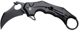 Civivi Knives C16016B-1 Incisor II  2.02" Folding Karambit Plain Black Nitro-V Steel Blade, Black w/Finger Ring Aluminum Handle