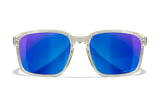 Wiley X AC6ALF09 Alfa  M/L Blue Mirror Lens Polycarbonate Gloss Clear Crystal Frame Frame