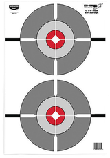 Birchwood Casey BC-37207 EZE-Scorer  Double Bullseye Hanging Paper 12" x 18" Gray/Red 10 Pack