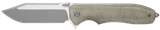 Sig Sauer Knives VA9GT Validus  3.78" Folding Modified Tanto Plain Dark Acid Stonewash/Satin M390 Steel Blade, 4.76" Green Canvas Micarta Handle