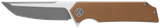 Sig Sauer Knives TS8SBRN Tsuru  3.30" Folding Tanto Plain Satin 154CM SS Blade, 4.20" Coyote Brown G10 Handle