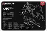 TekMat TEKR17XDMOD2 Springfield Armory XD MOD 2 Cleaning Mat Black/White Rubber 11"x17" Springfield Armory XD MOD 2 Parts Diagram