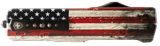Templar Knife MZWUS121 Premium Weighted  Small 3" OTF Dagger Plain Black Oxide Stonewashed Powder Coated D2 Steel Blade, 4.50" Painted Wood Grain US Flag Aluminum Zinc Alloy Handle
